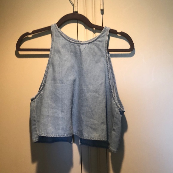 American Apparel Denim Crop Top - Picture 2 of 5